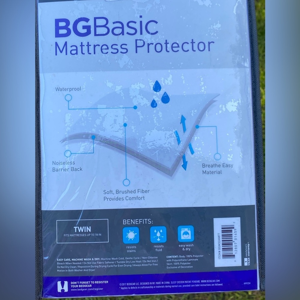 Twin Bedgear BG Basic Mattress Protector - Lightweight Fabric NIP